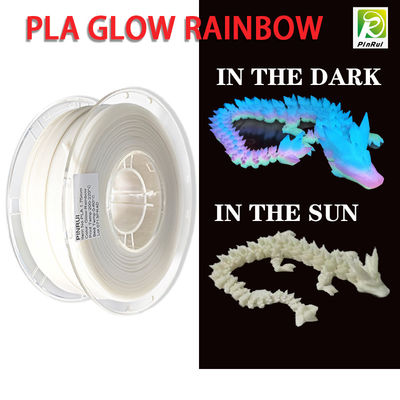 PINRUI Glow Rainbow PLA 1กิโลกรัม 1.75 มิลลิเมตร Rainbow ขาว 3D พิมพ์ไฟแลนท์เปลี่ยนสีในพลาสติกมืดสําหรับเครื่องพิมพ์ 3D