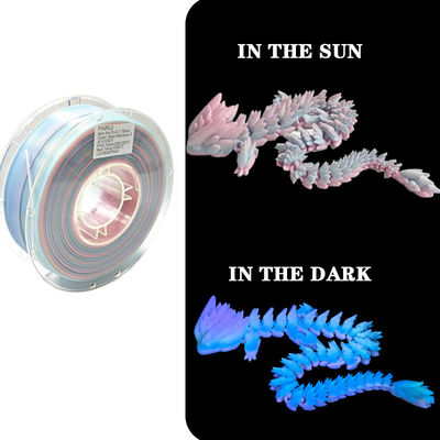 PINRUI Glow Rainbow PLA 1kg 1.75mm เปลี่ยนสีในความมืด สําหรับเครื่องพิมพ์ 3D