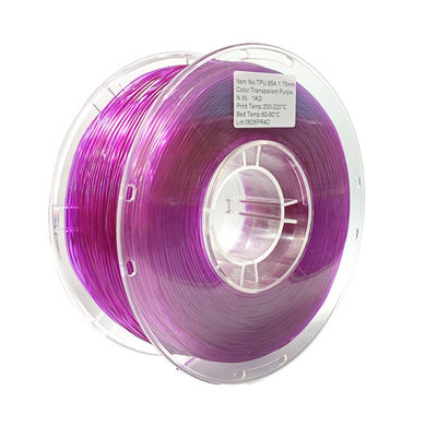 ความยืดหยุ่นสูง TPU 1.75mm / 3.0mm, สายใยยืดหยุ่น สําหรับวัสดุสายใยพิมพ์ 3D