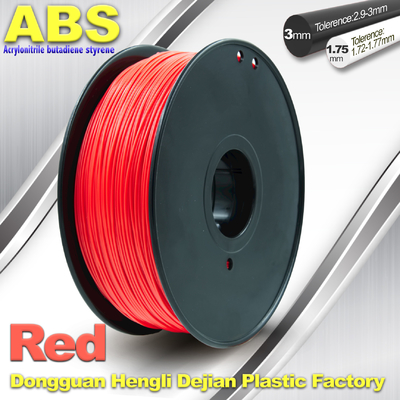 1.75 มม. / 3.0 มม. เครื่องพิมพ์ 3d สีแดงของเครื่องพิมพ์ ABS สีแดงมีความยืดหยุ่นดี