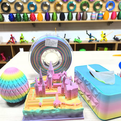 PINRUI 3D Printer Filament Rainbow Dreamy Color 1.75 มม. 1 กิโลกรัม หลายสี เหมาะกับเครื่องพิมพ์ FDM ส่วนใหญ่